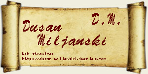 Dušan Miljanski vizit kartica